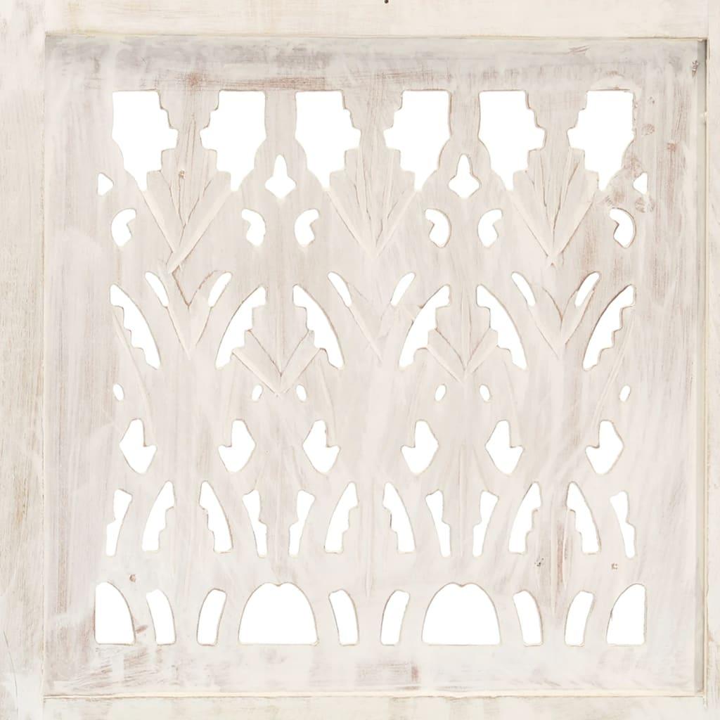 Biombo 3 paneles tallado a mano madera de mango gris 120x165 cm
