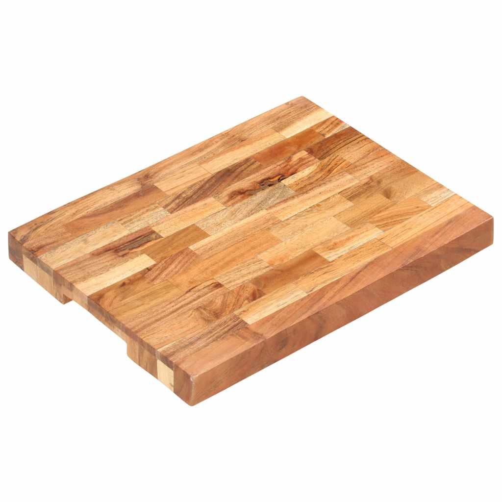 Tabla de cortar de madera maciza de acacia 40x30x3,8 cm