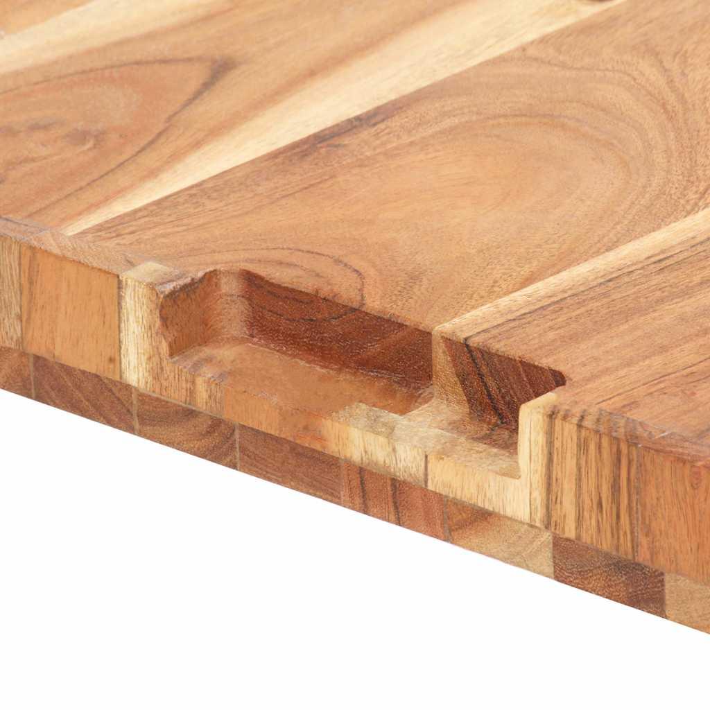 Tabla de cortar de madera maciza de acacia 40x30x3,8 cm