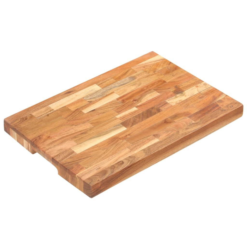 Tabla de cortar de madera maciza de acacia 50x34x3,8 cm