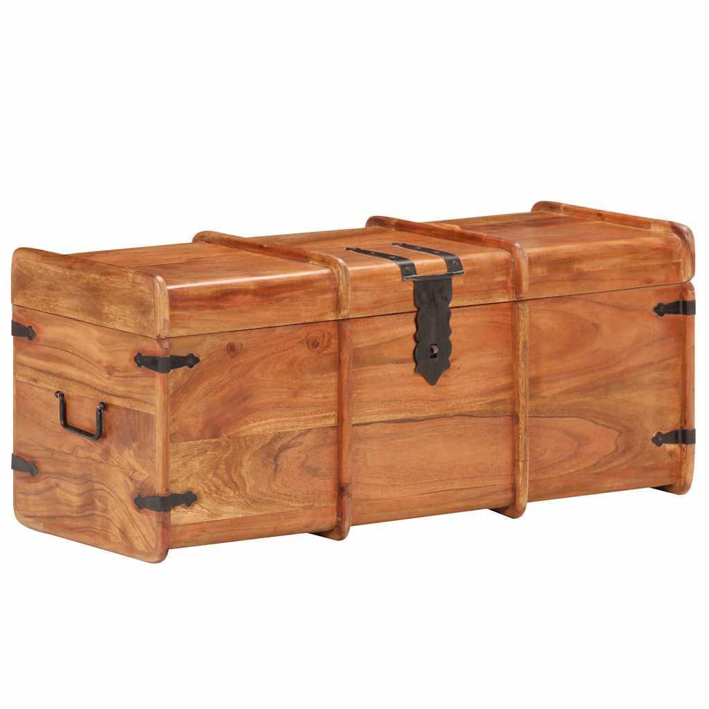Baúl de almacenamiento de madera maciza de acacia