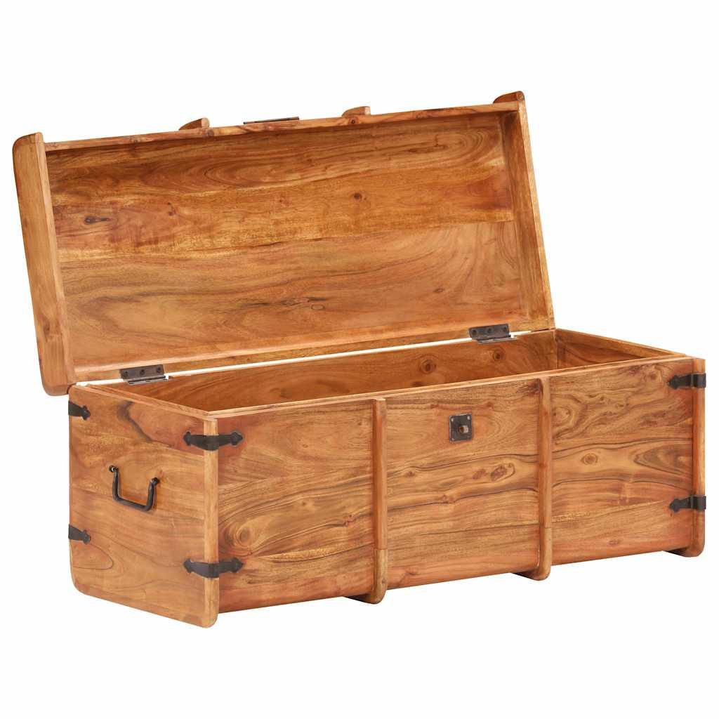 Baúl de almacenamiento de madera maciza de acacia