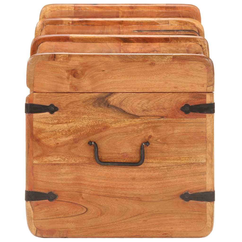 Baúl de almacenamiento de madera maciza de acacia