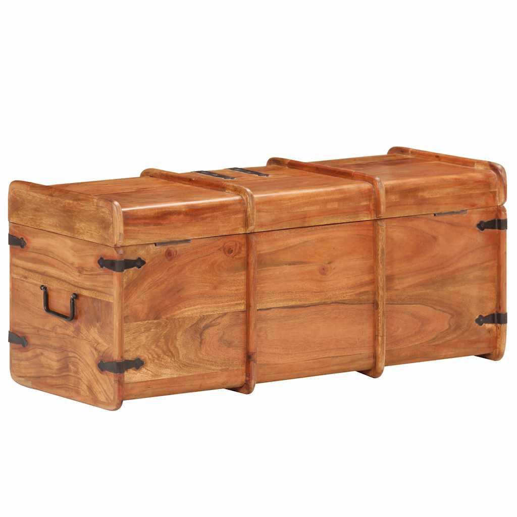 Baúl de almacenamiento de madera maciza de acacia
