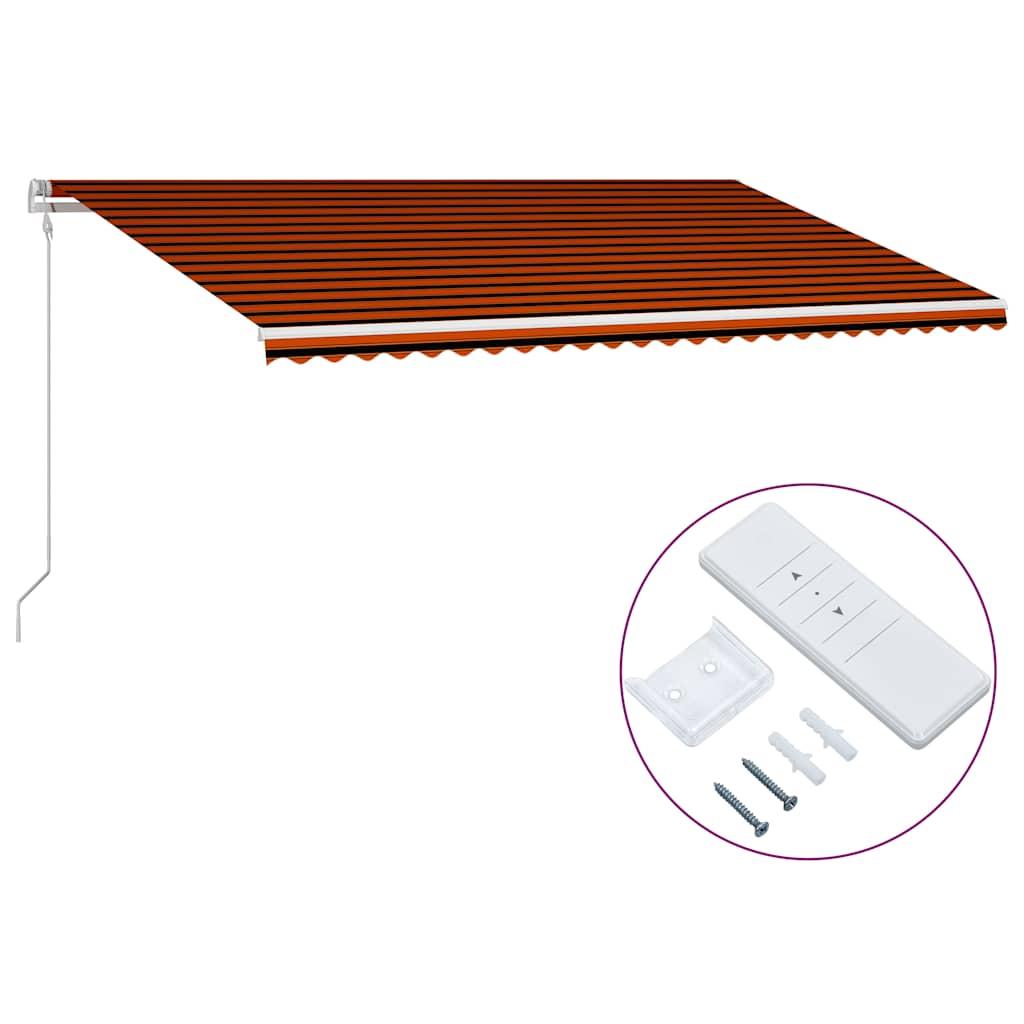Toldo automático retráctil amarillo y blanco 300x250 cm