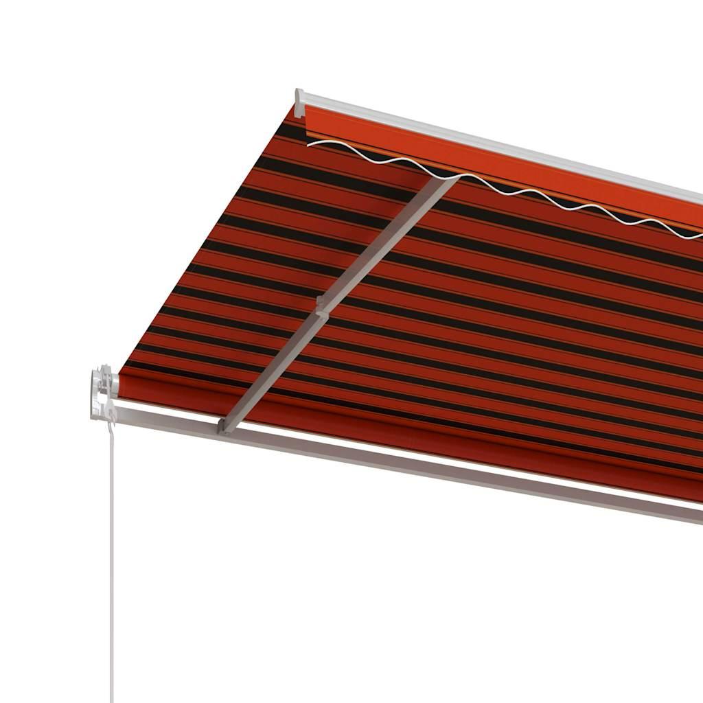 Toldo automático retráctil amarillo y blanco 300x250 cm