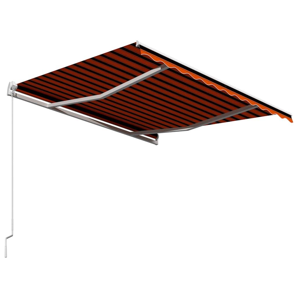 Toldo retráctil manual gris antracita y blanco 350x250 cm