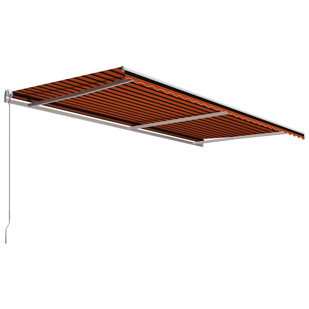Toldo manual retráctil amarillo y blanco 300x250 cm