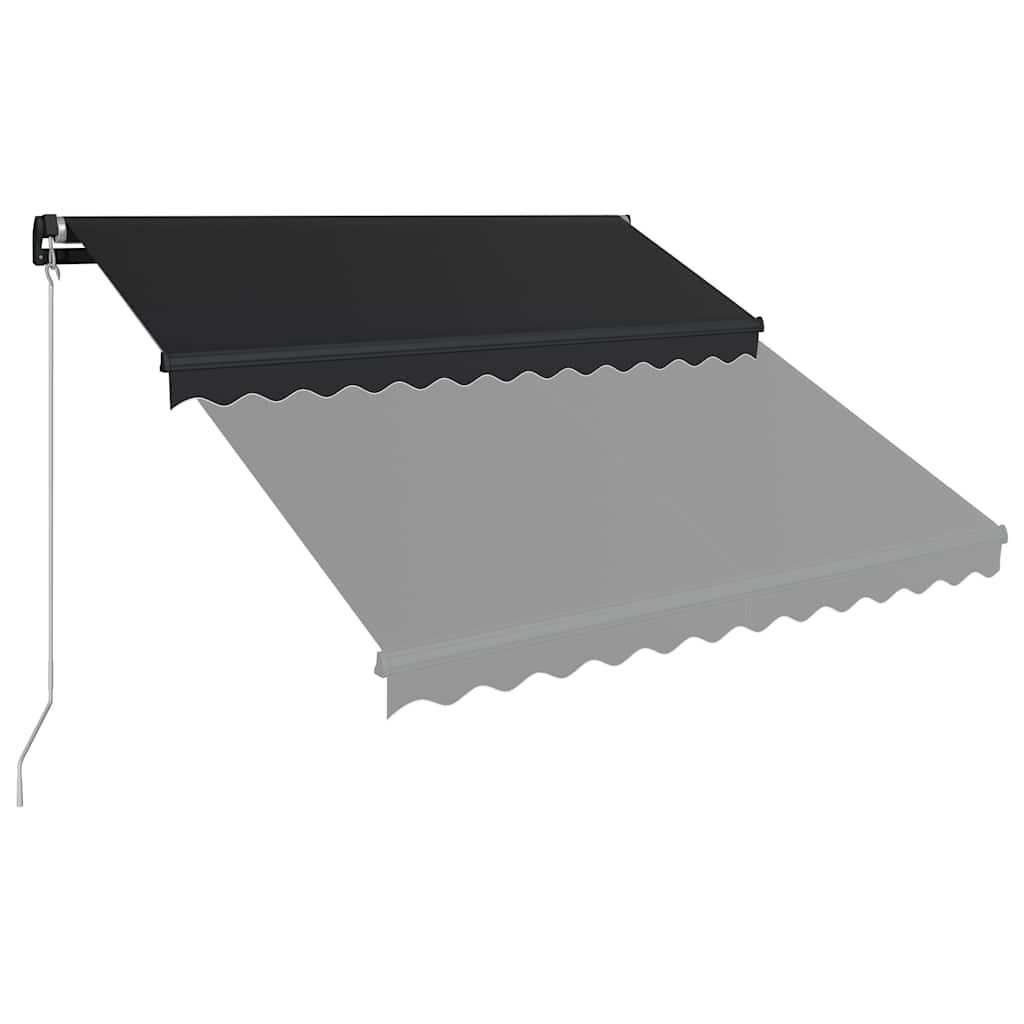 Toldo retráctil manual con LED amarillo y blanco 450x300 cm