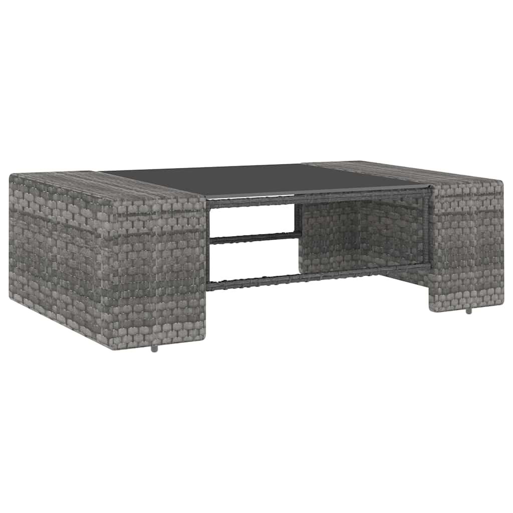 Juego de muebles de jardín 6 piezas ratán sintético gris