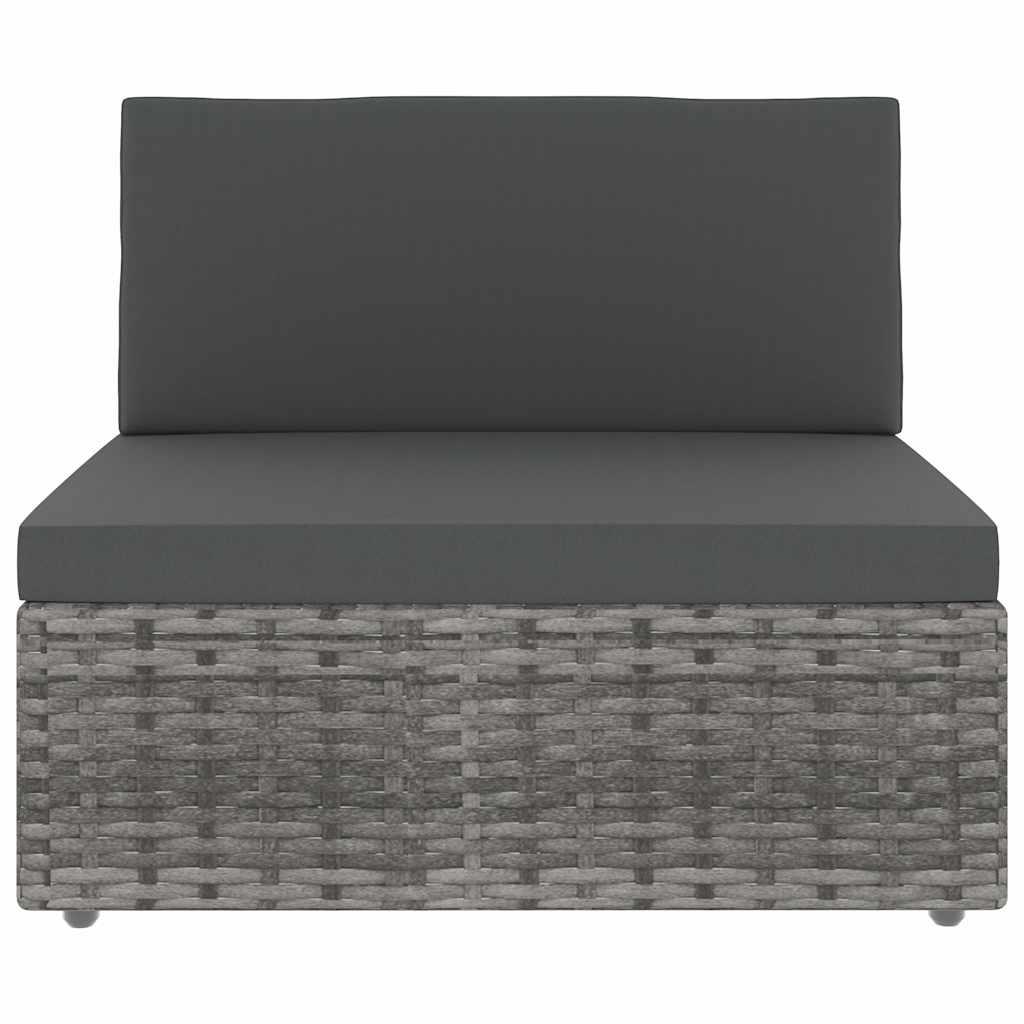 Juego de muebles de jardín 6 piezas ratán sintético gris