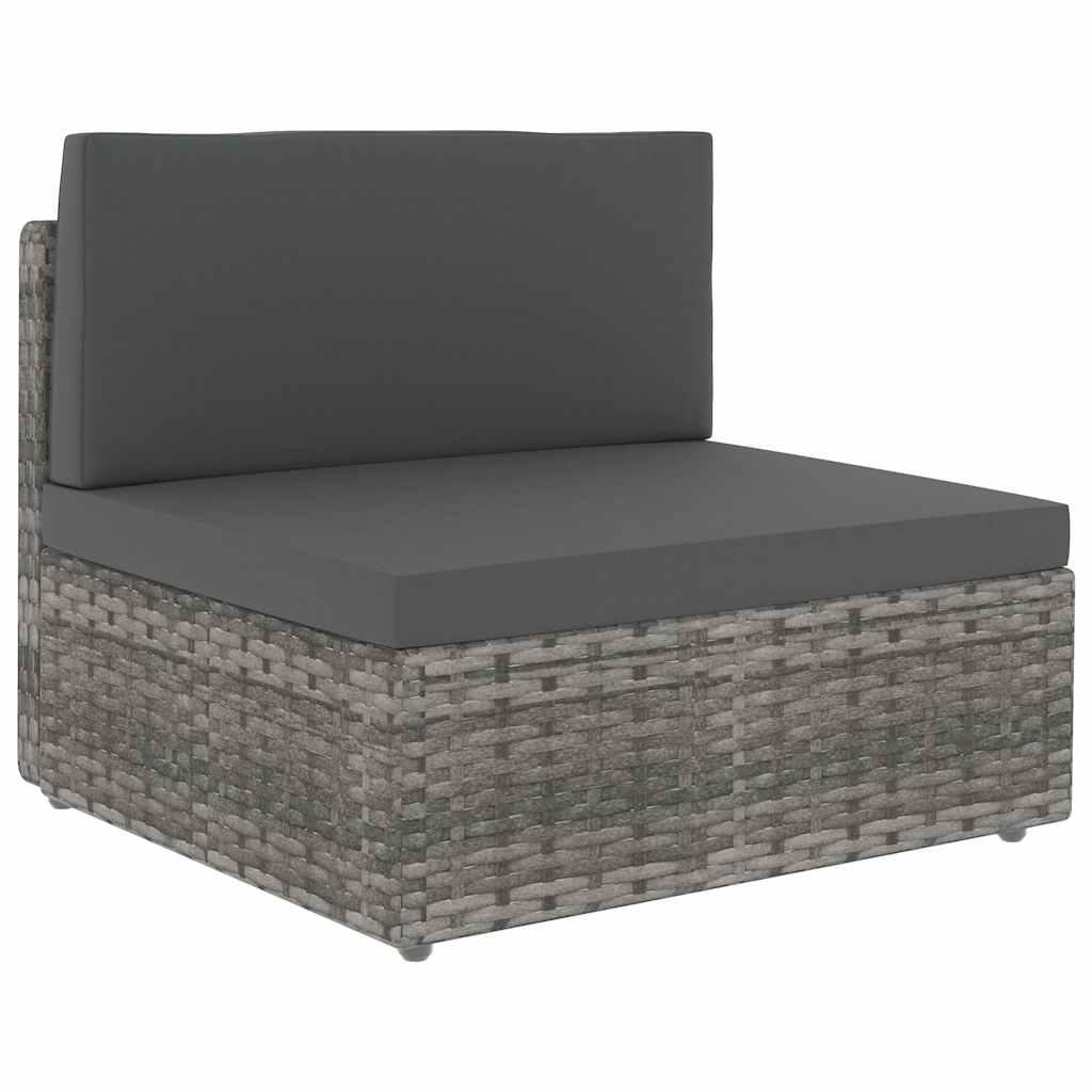 Juego de muebles de jardín 6 piezas ratán sintético gris