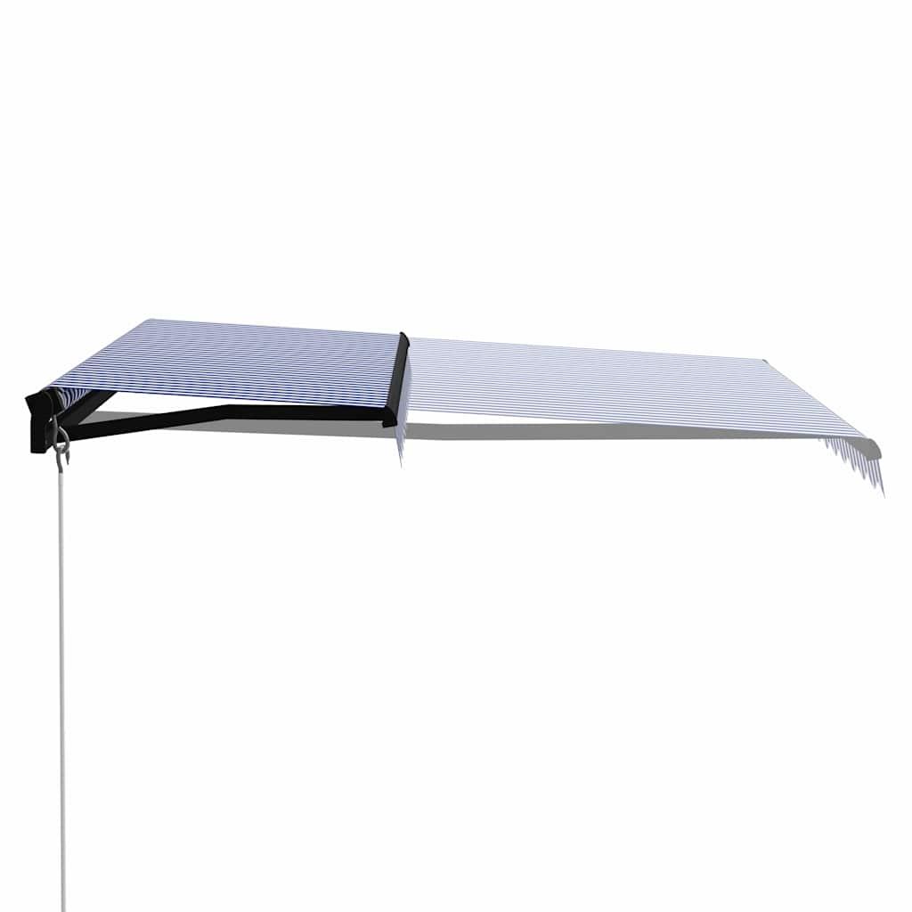 Toldo manual retráctil amarillo y blanco 300x250 cm