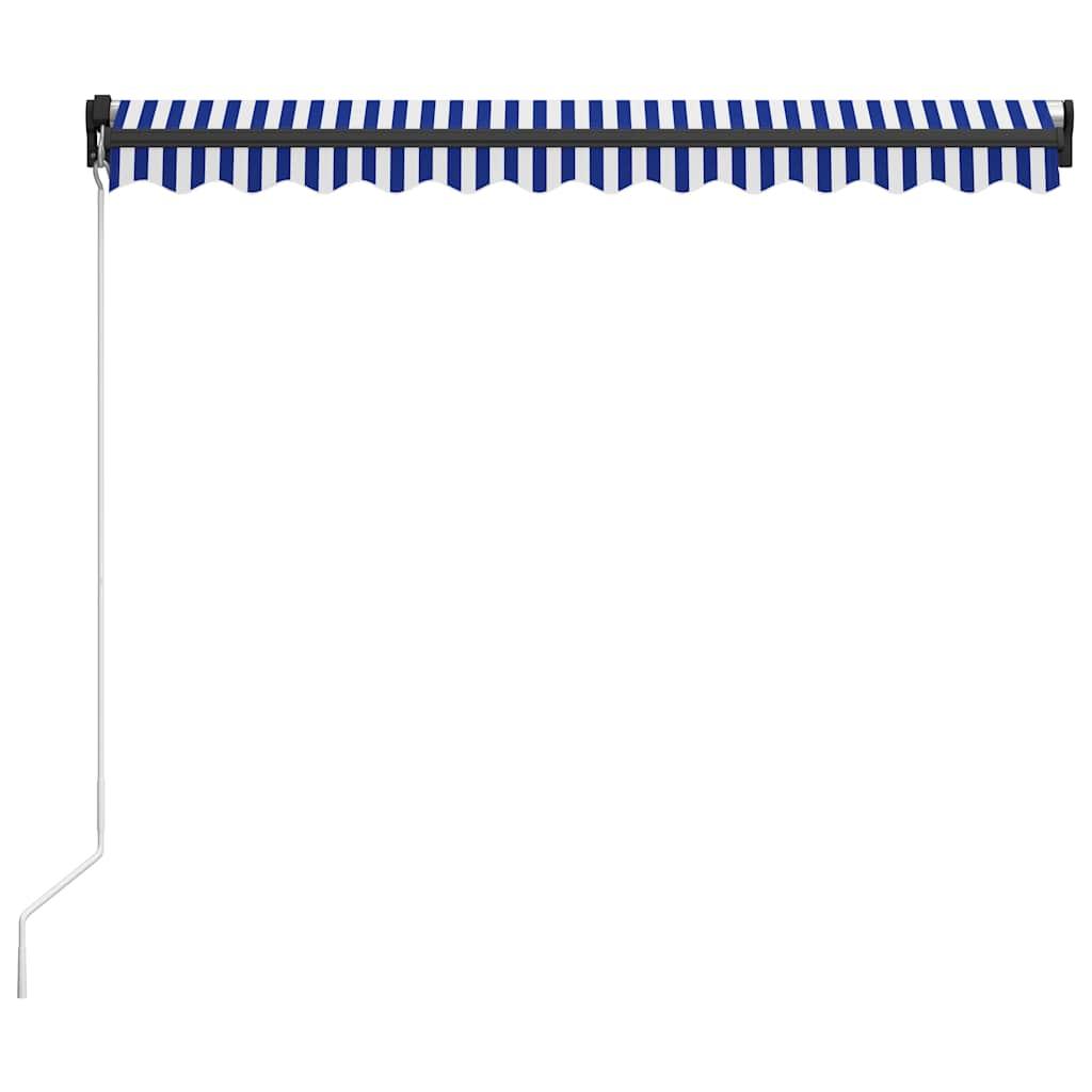 Toldo manual retráctil amarillo y blanco 300x250 cm