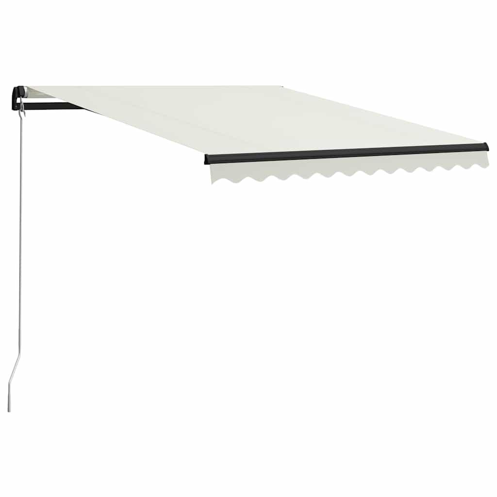 Toldo manual retráctil amarillo y blanco 300x250 cm