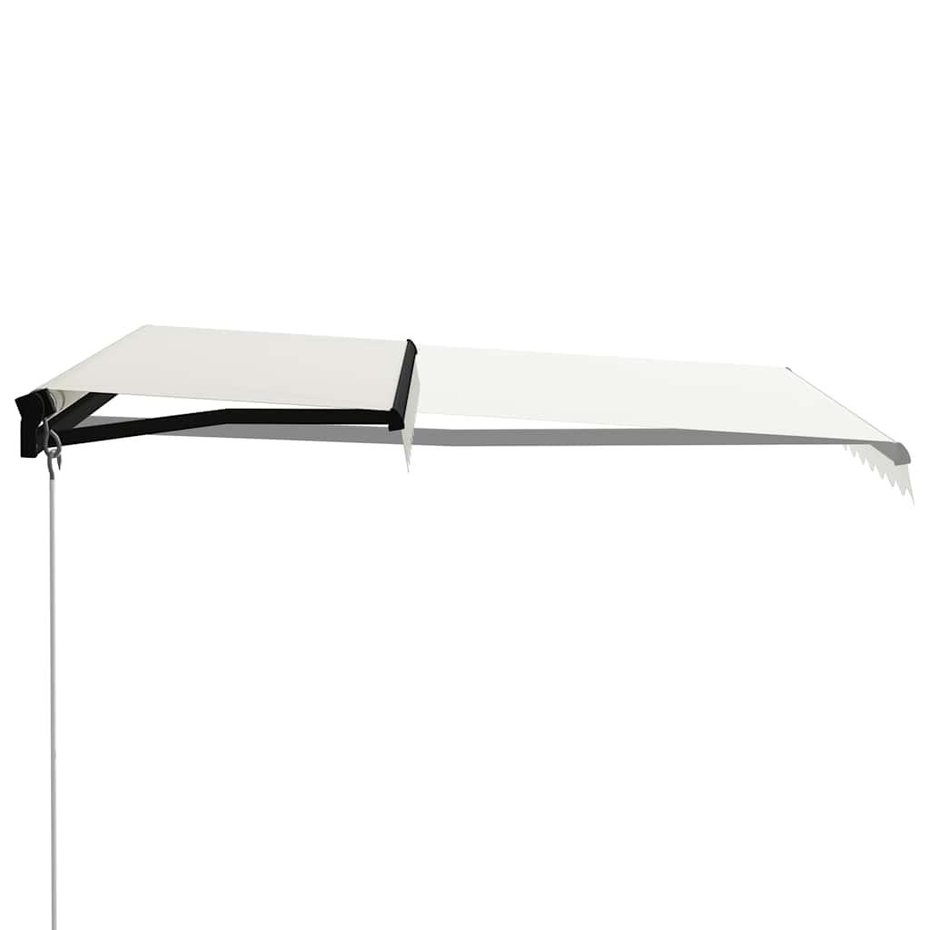 Toldo manual retráctil amarillo y blanco 300x250 cm