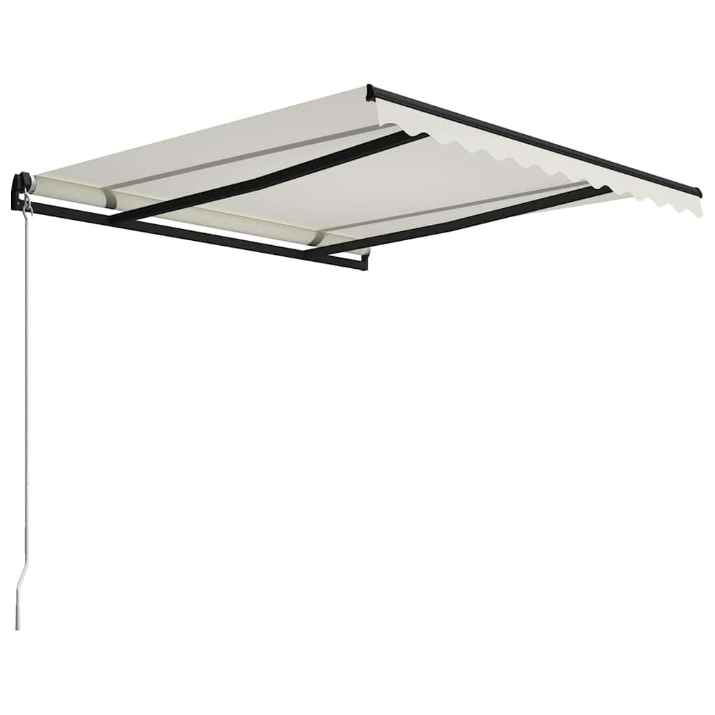 Toldo manual retráctil amarillo y blanco 300x250 cm