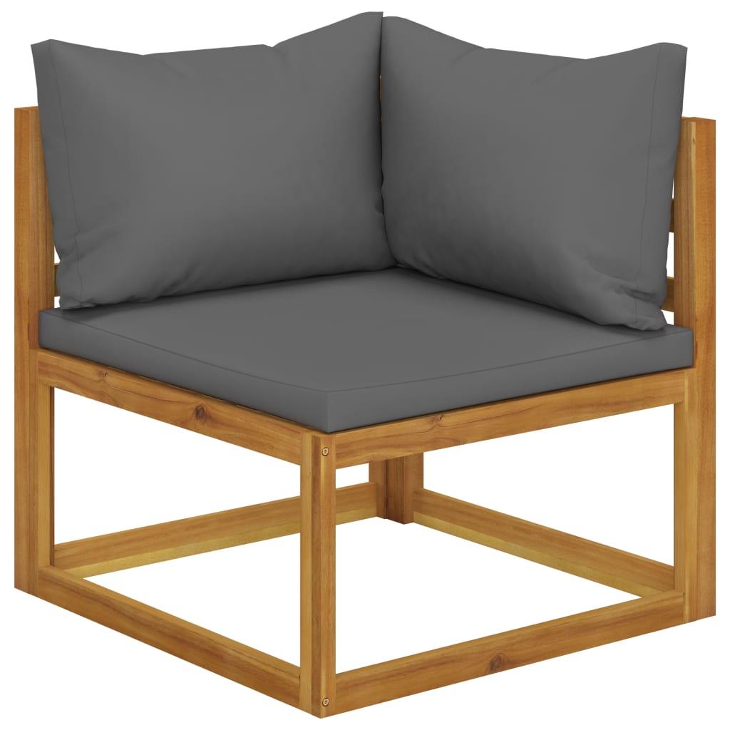 Muebles de jardín 10 pzas cojines crema madera maciza acacia
