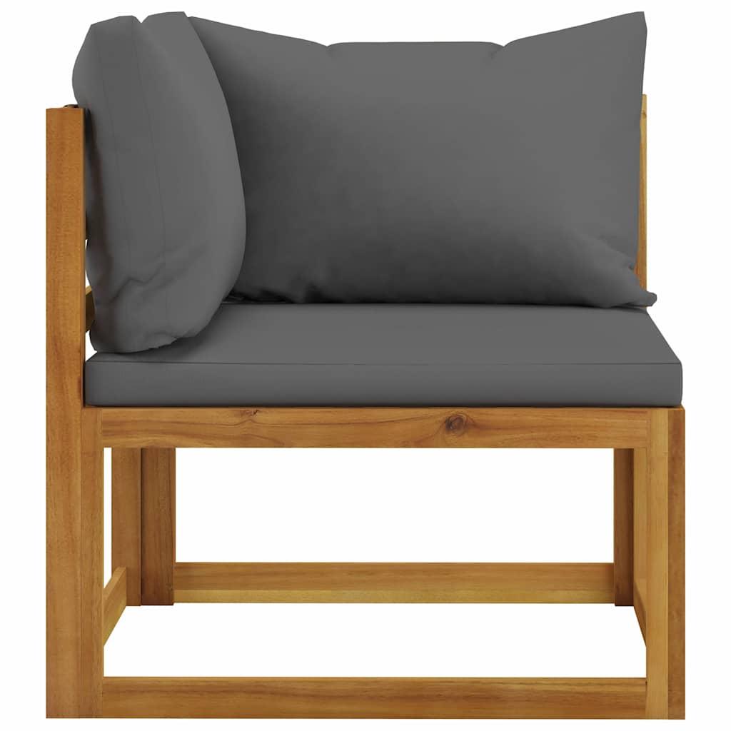 Muebles de jardín 10 pzas cojines crema madera maciza acacia