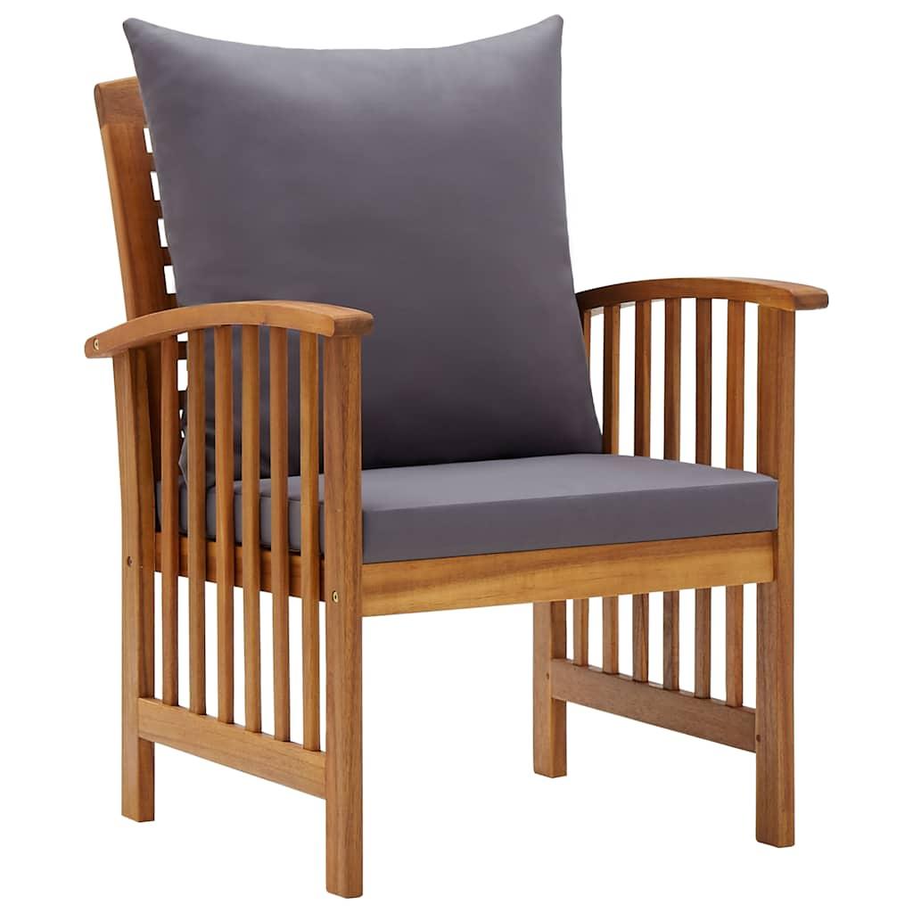 Juego muebles de jardín y cojines 5 piezas madera maciza acacia