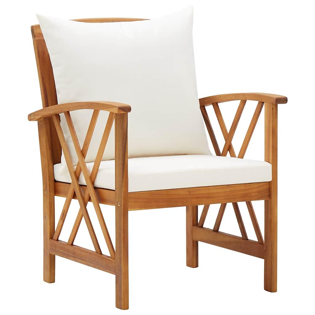 Juego muebles de jardín y cojines 5 piezas madera maciza acacia