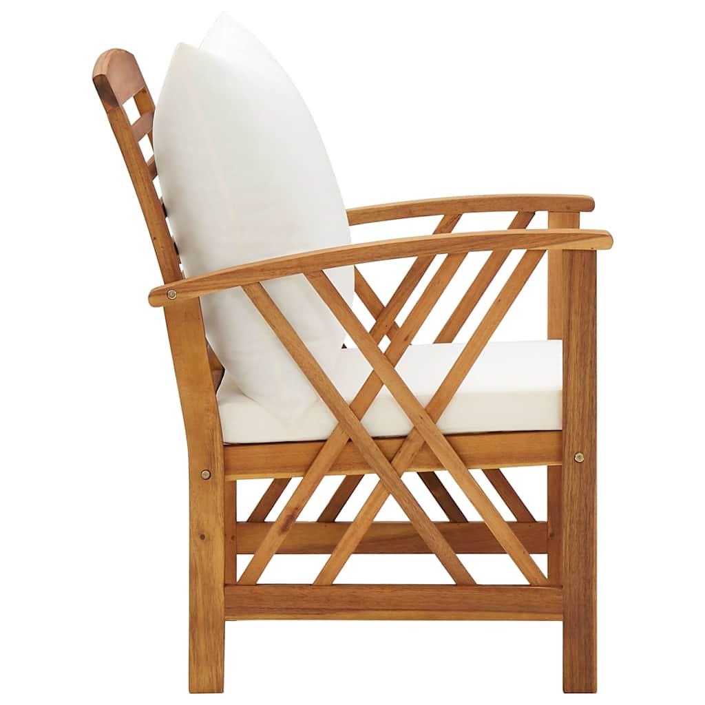 Juego muebles de jardín y cojines 5 piezas madera maciza acacia