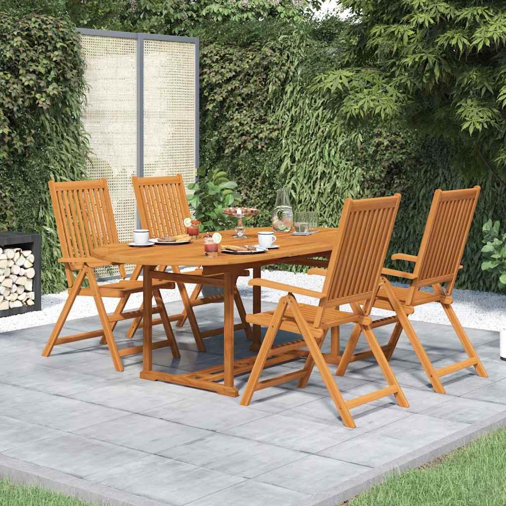 Juego de comedor de jardín 5 piezas 150-200 cm