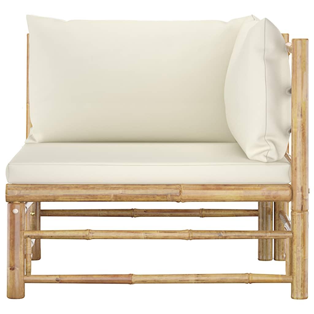 Set de muebles de jardín 2 piezas bambú y cojines