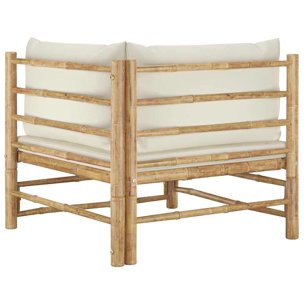 Set de muebles de jardín 2 piezas bambú y cojines