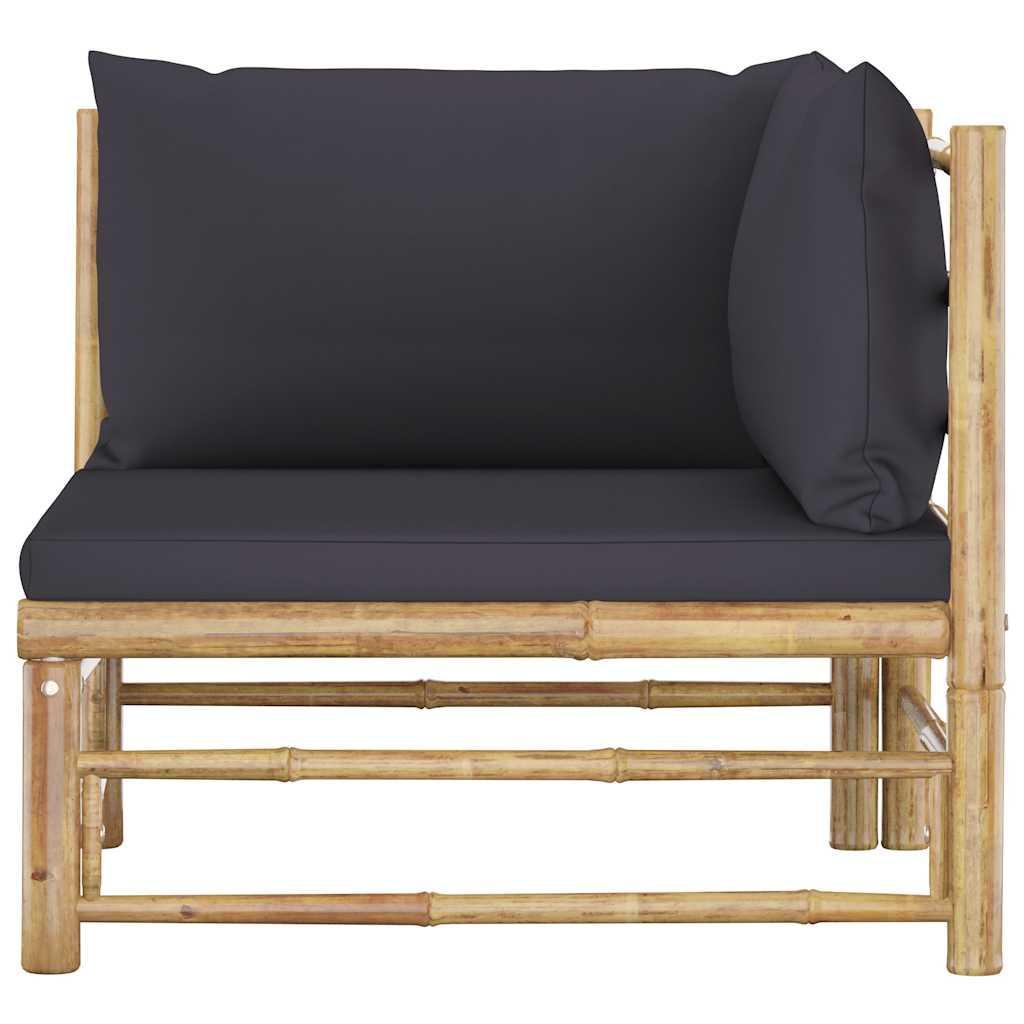 Set de muebles de jardín 2 piezas bambú y cojines