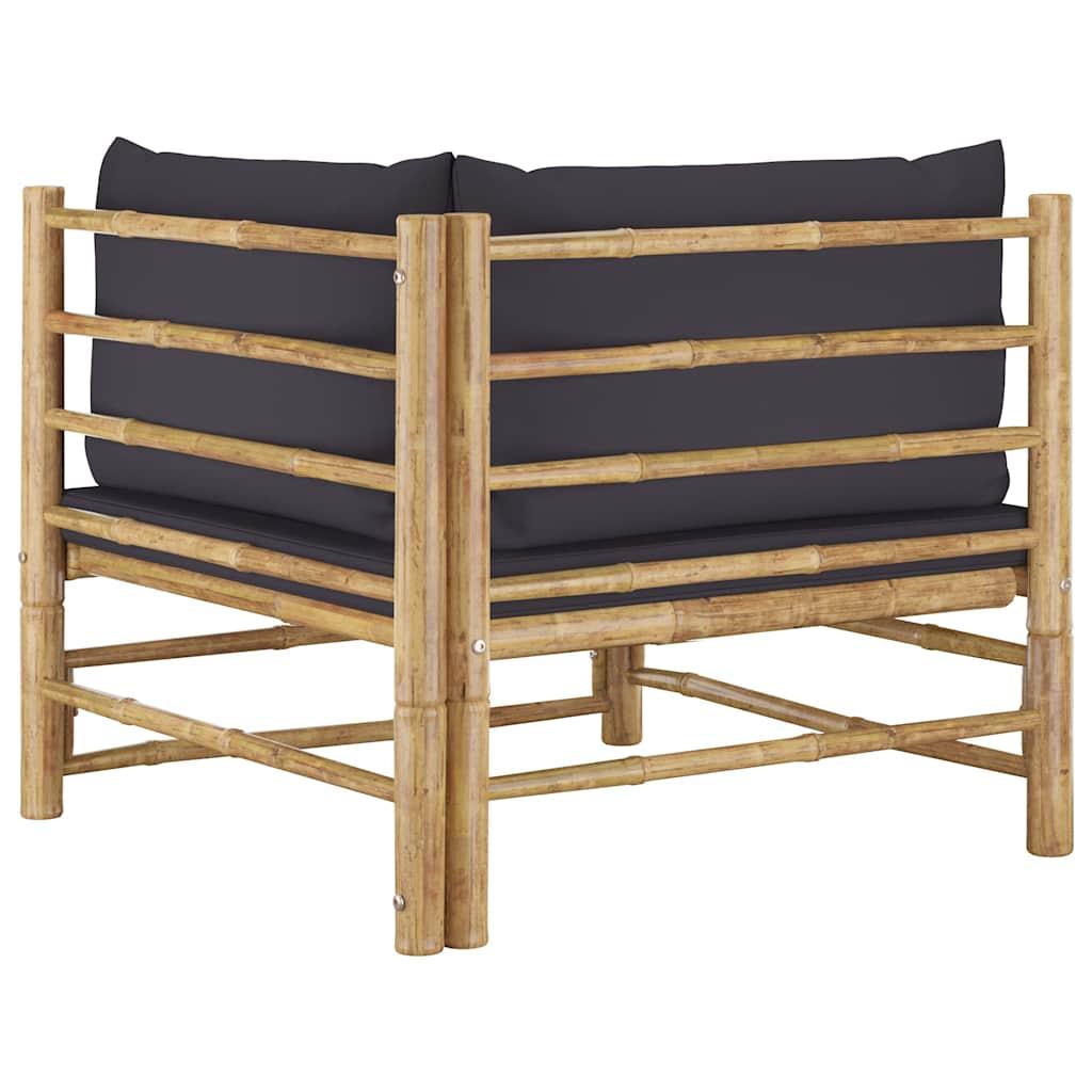 Set de muebles de jardín 2 piezas bambú y cojines