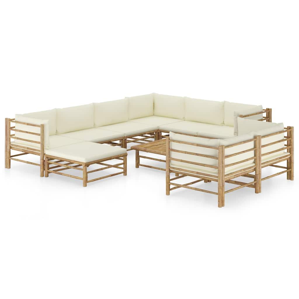 Set de muebles de jardín 10 piezas bambú
