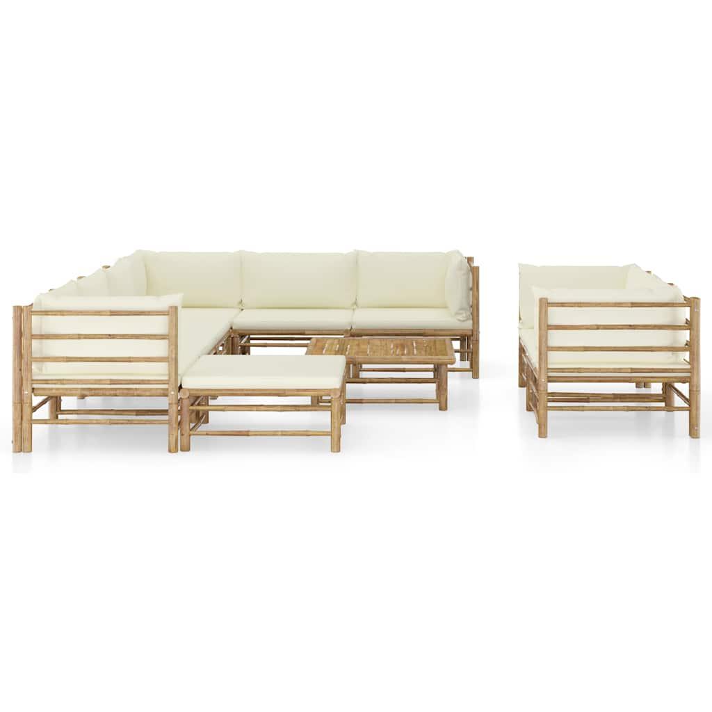 Set de muebles de jardín 10 piezas bambú