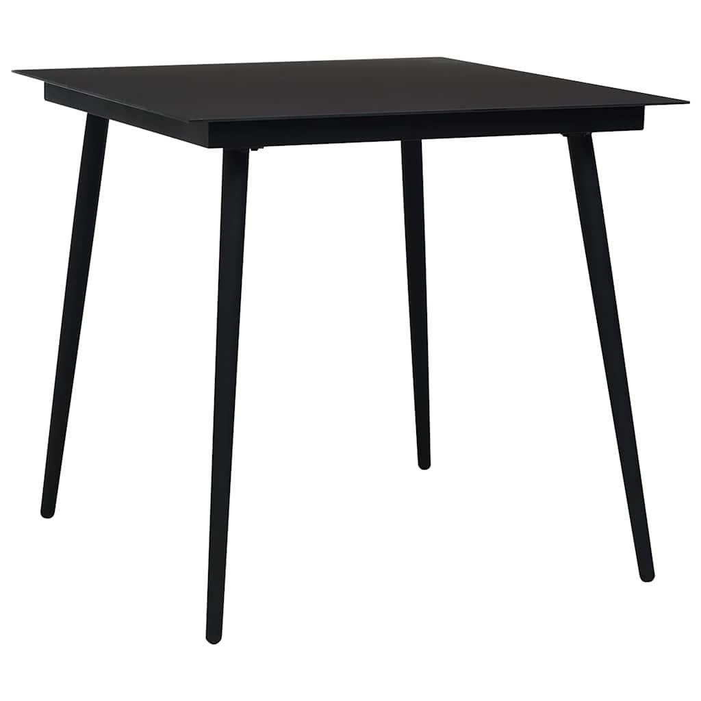 Set de comedor de jardín 3 pzas cuerda de algodón y acero negro