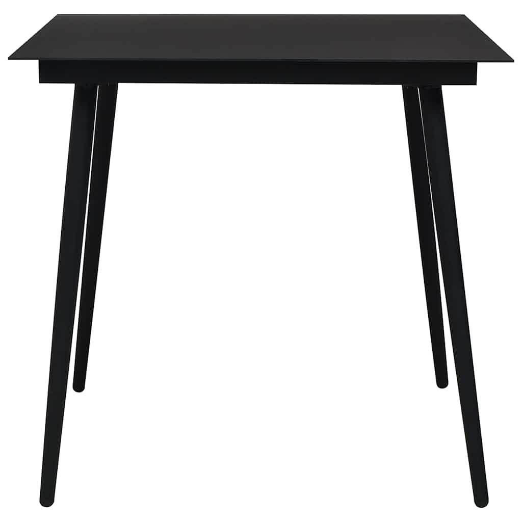 Set de comedor de jardín 3 pzas cuerda de algodón y acero negro