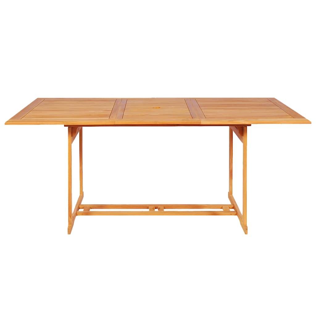 Conjunto de comedor de jardín de 9 piezas, 200 x 100 cm, madera maciza de teca