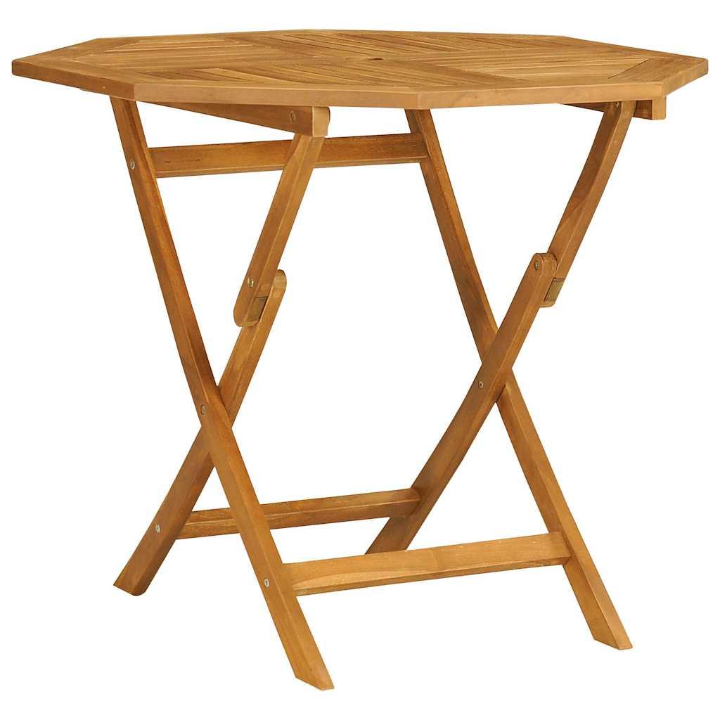 Conjunto de comedor de jardín de 5 piezas, 160 x 80 cm, madera maciza de teca