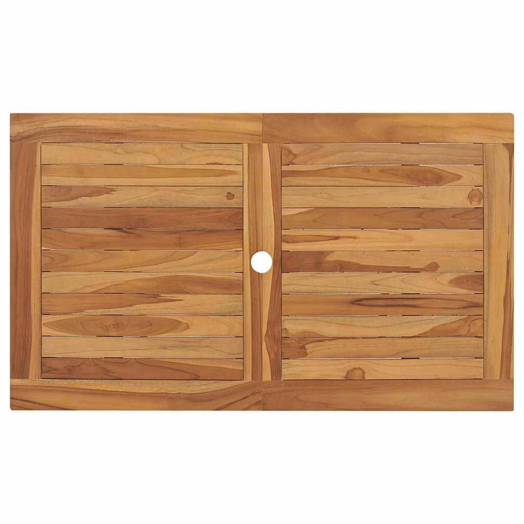 Conjunto de comedor de jardín de 7 piezas, 200 x 100 cm, madera maciza de teca