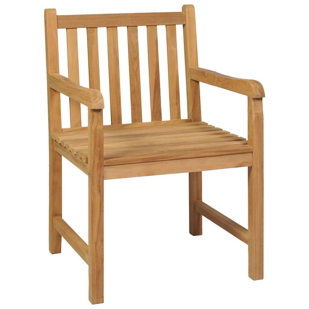 Conjunto de comedor de jardín de 5 piezas, 140 x 80 cm, madera maciza de teca