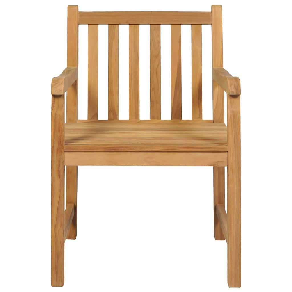 Conjunto de comedor de jardín de 5 piezas, 140 x 80 cm, madera maciza de teca