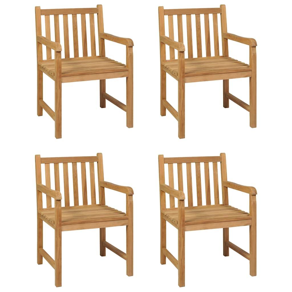 Conjunto de comedor de jardín de 5 piezas, 140 x 80 cm, madera maciza de teca