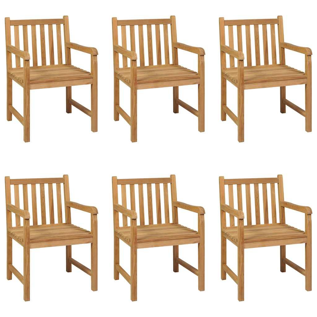 Conjunto de comedor de jardín de 7 piezas, 200 x 100 cm, madera maciza de teca