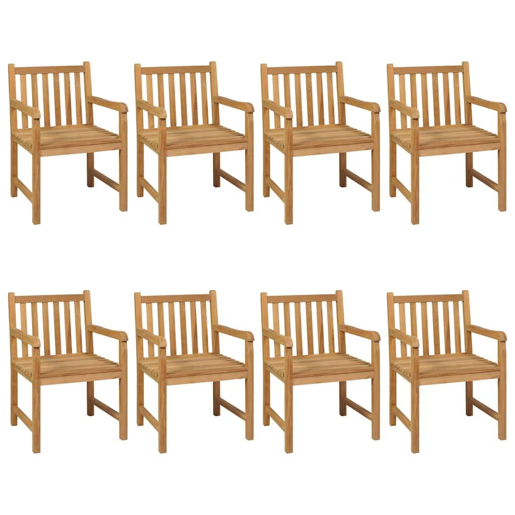 Conjunto de comedor de jardín de 9 piezas, 200 x 100 cm, madera maciza de teca