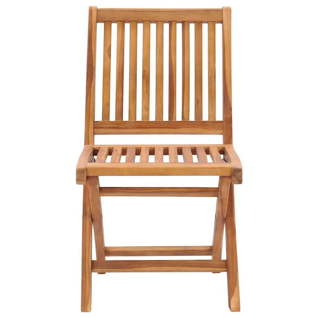 Sillas plegables (2 unidades) con cojines color blanco crema, de madera maciza de teca