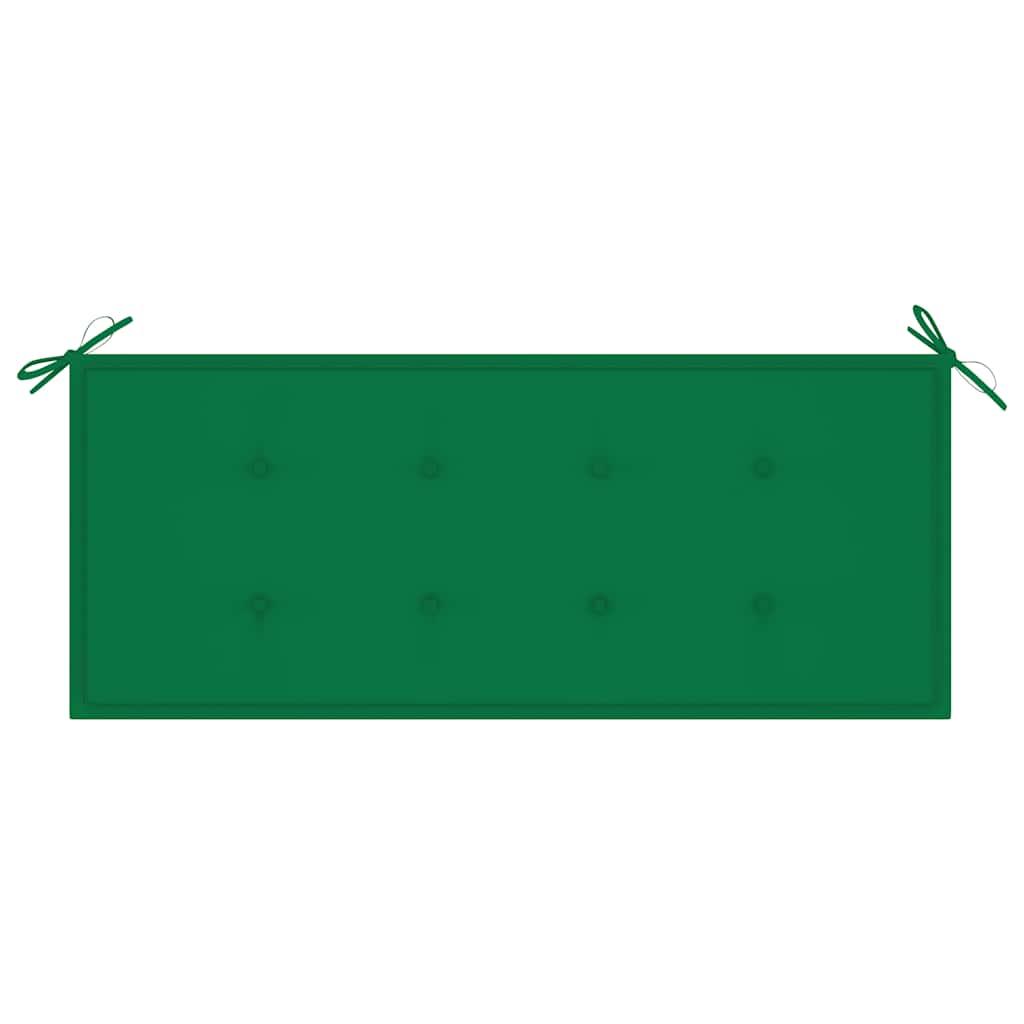 Banco de jardín apilable y cojín madera maciza de teca 128,5 cm