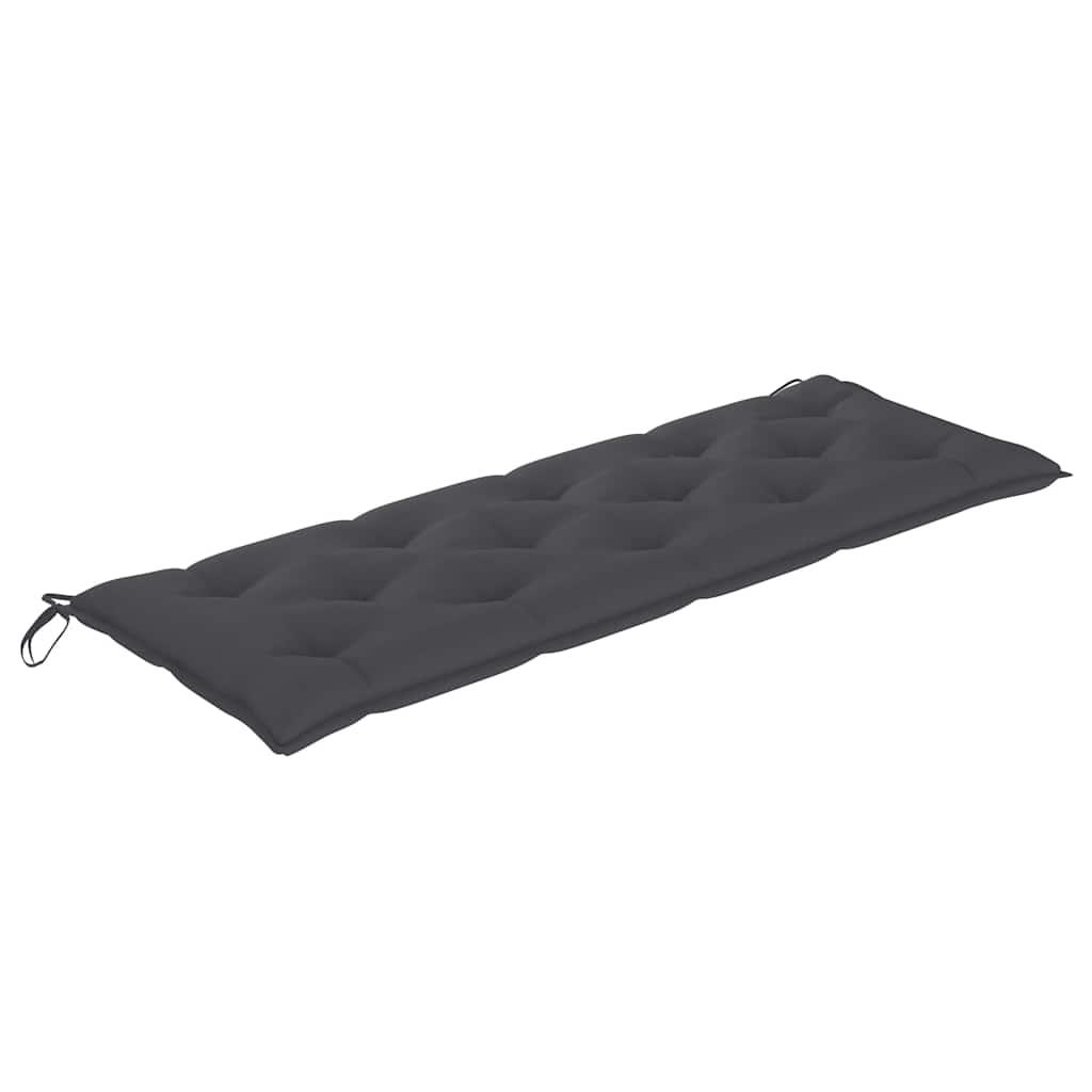 Banco de jardín apilable y cojín madera maciza de teca 128,5 cm
