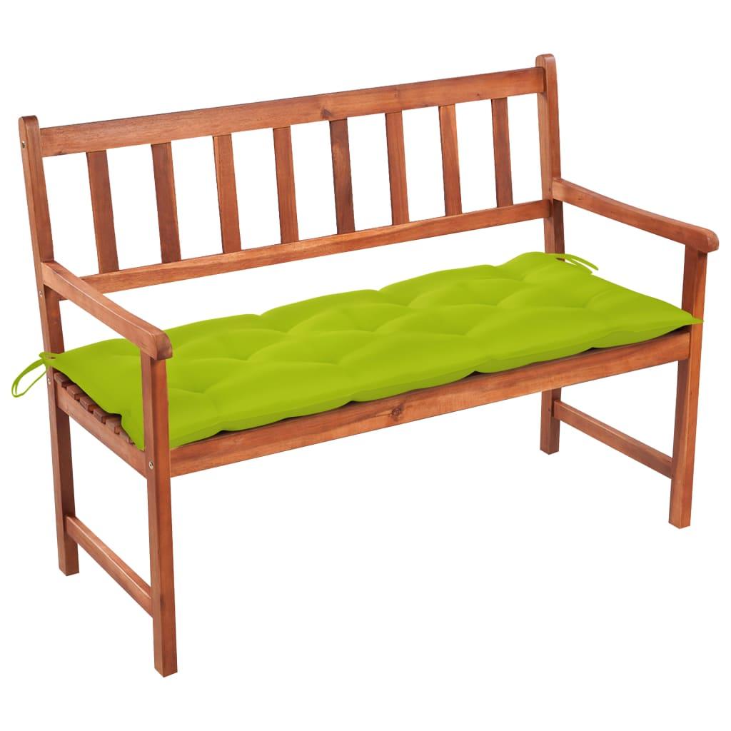 Banco de jardín con cojín madera maciza de acacia 147 cm