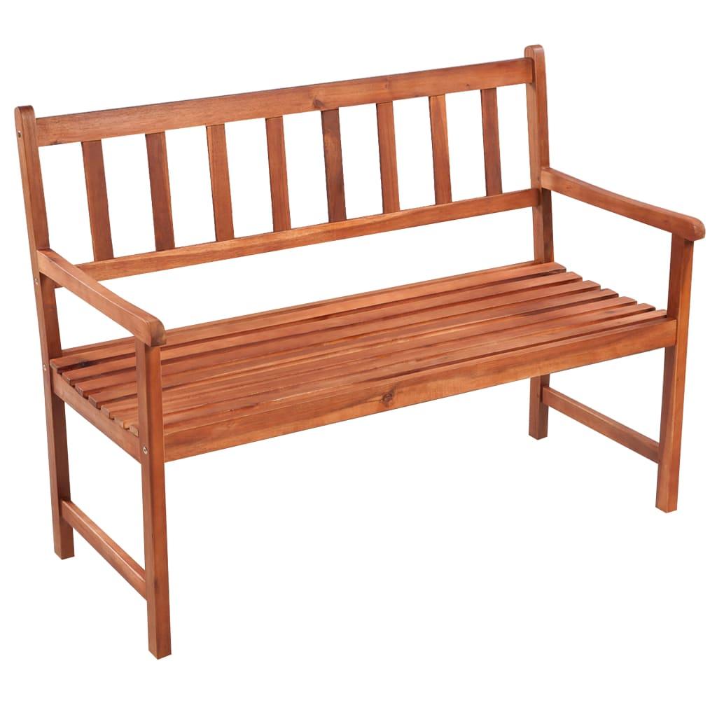 Banco de jardín con cojín madera maciza de acacia 147 cm
