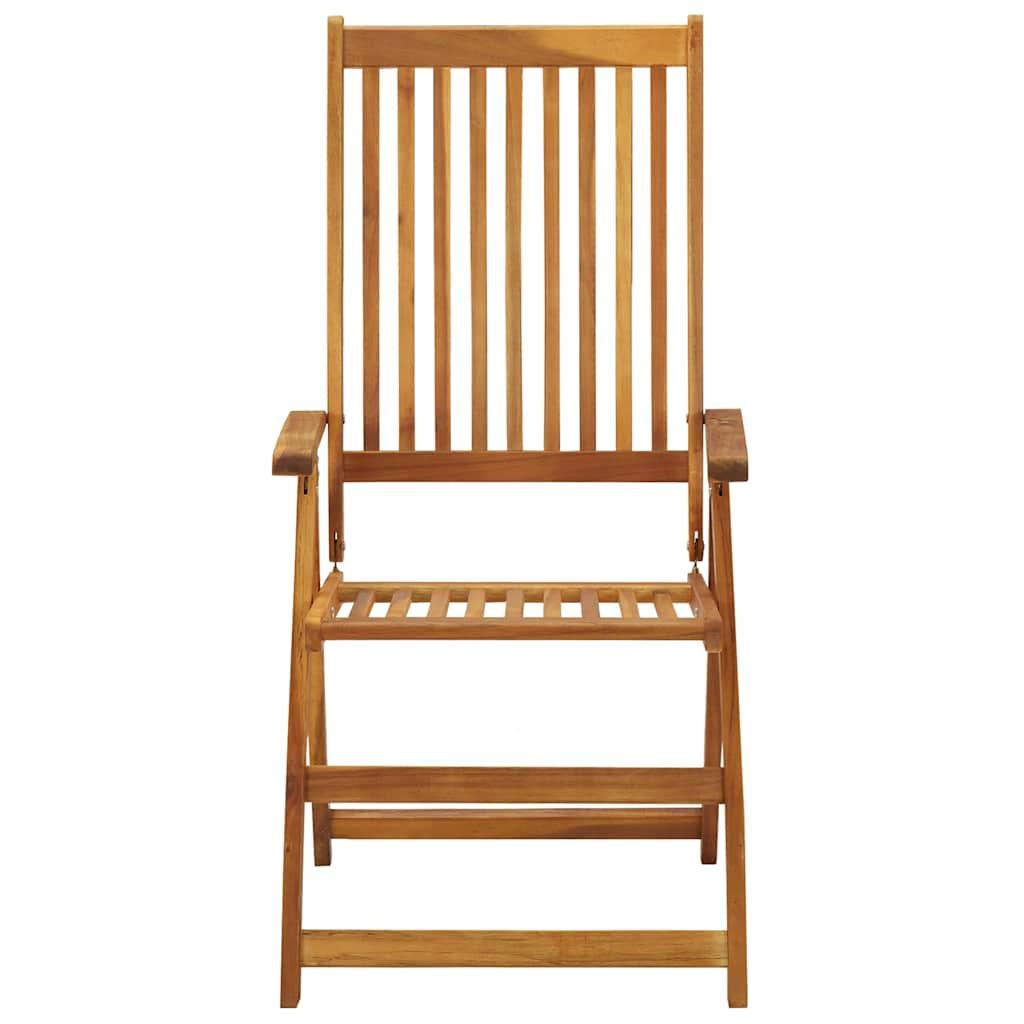 Sillas plegables (3 unidades) con cojines, de madera maciza de acacia