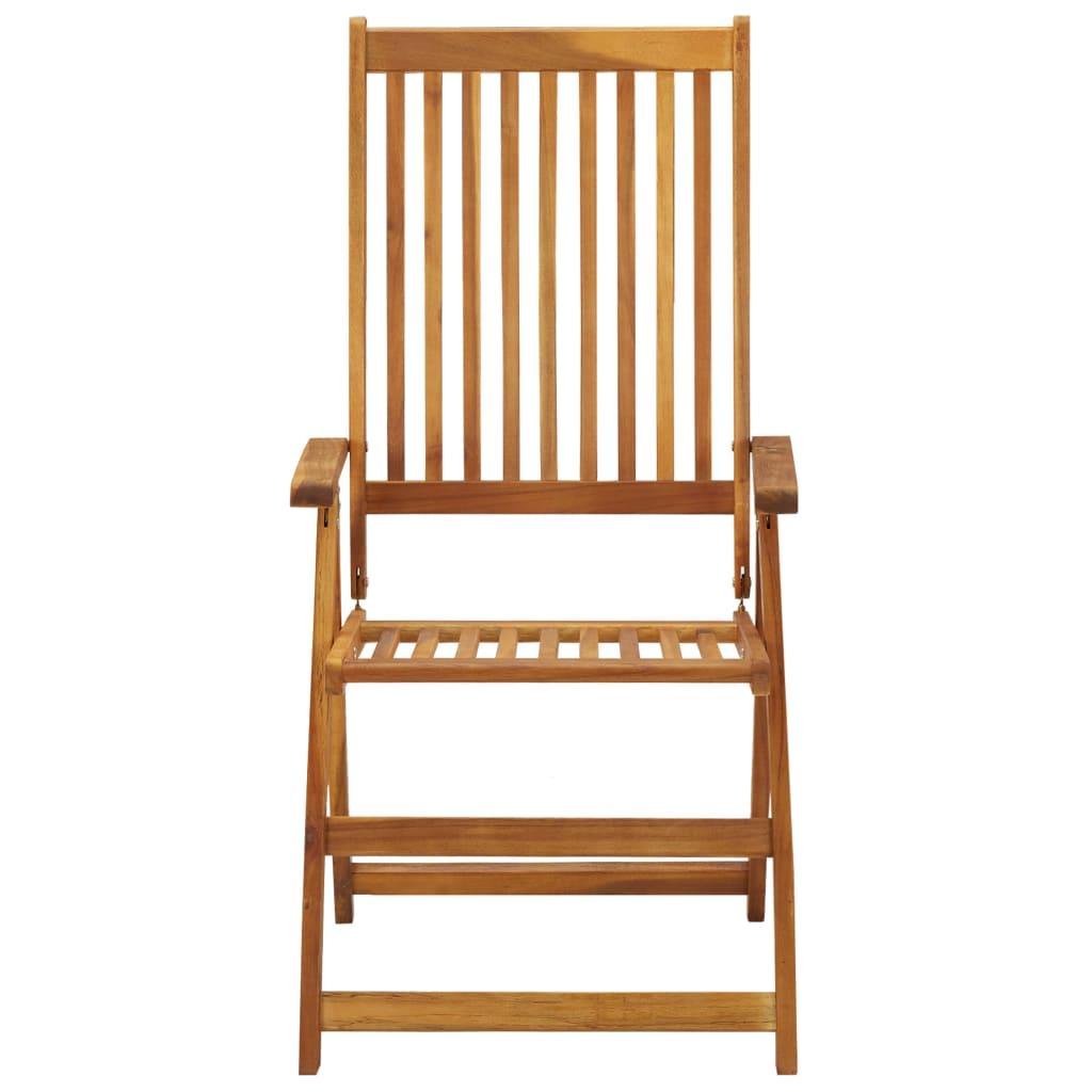 Sillas plegables (3 unidades) con cojines, de madera maciza de acacia